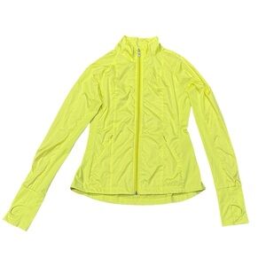 ALO Neon Yellow Yoga Jacket Mesh Windbreaker Women’s Sz M